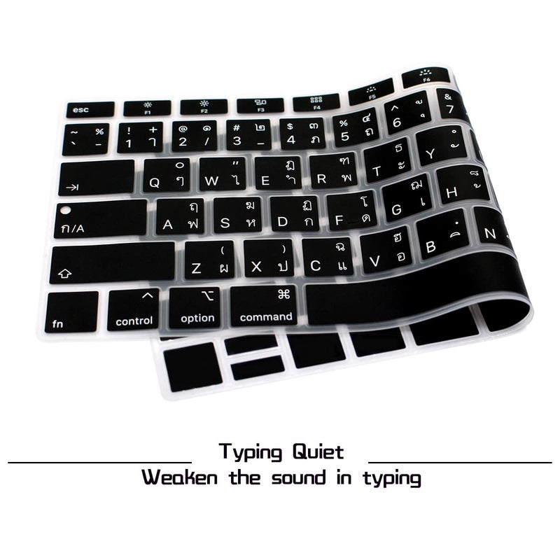 HRH Thai Language Silicone Keyboard Cover Skin for MacBook Air 13 Inch 2018 Release A1932 with Retina Display and Touch ID,USA Layout - Image 2